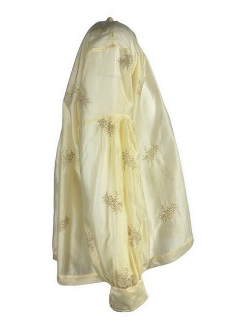 camicia donna in chiffon riacamato beige Milva Mi | 9342ORO